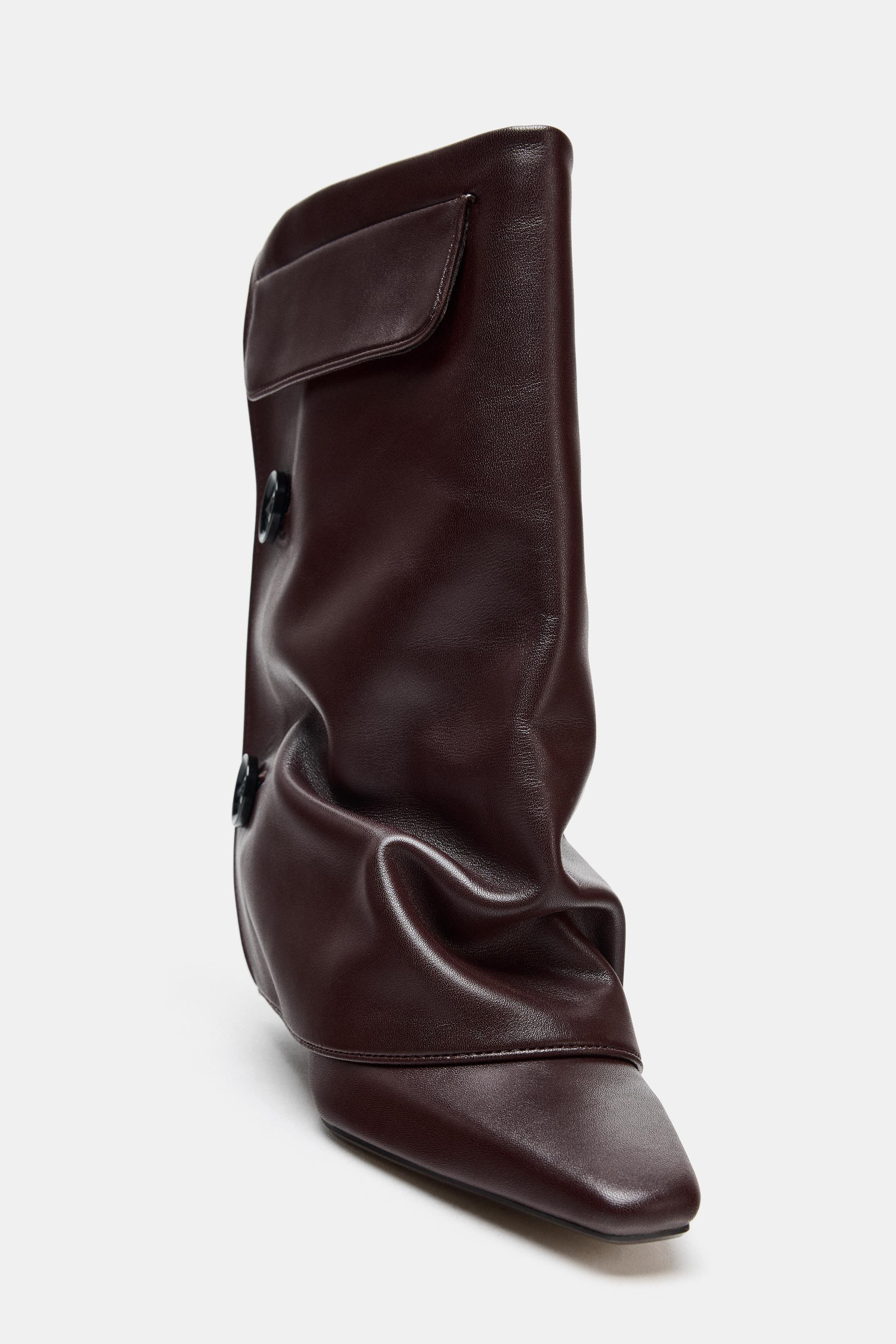 LEATHER GAITER ANKLE BOOTS